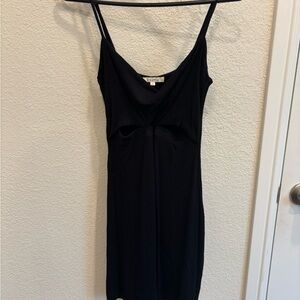 Z Supply Black Ribbed V-Neck Tank Dress